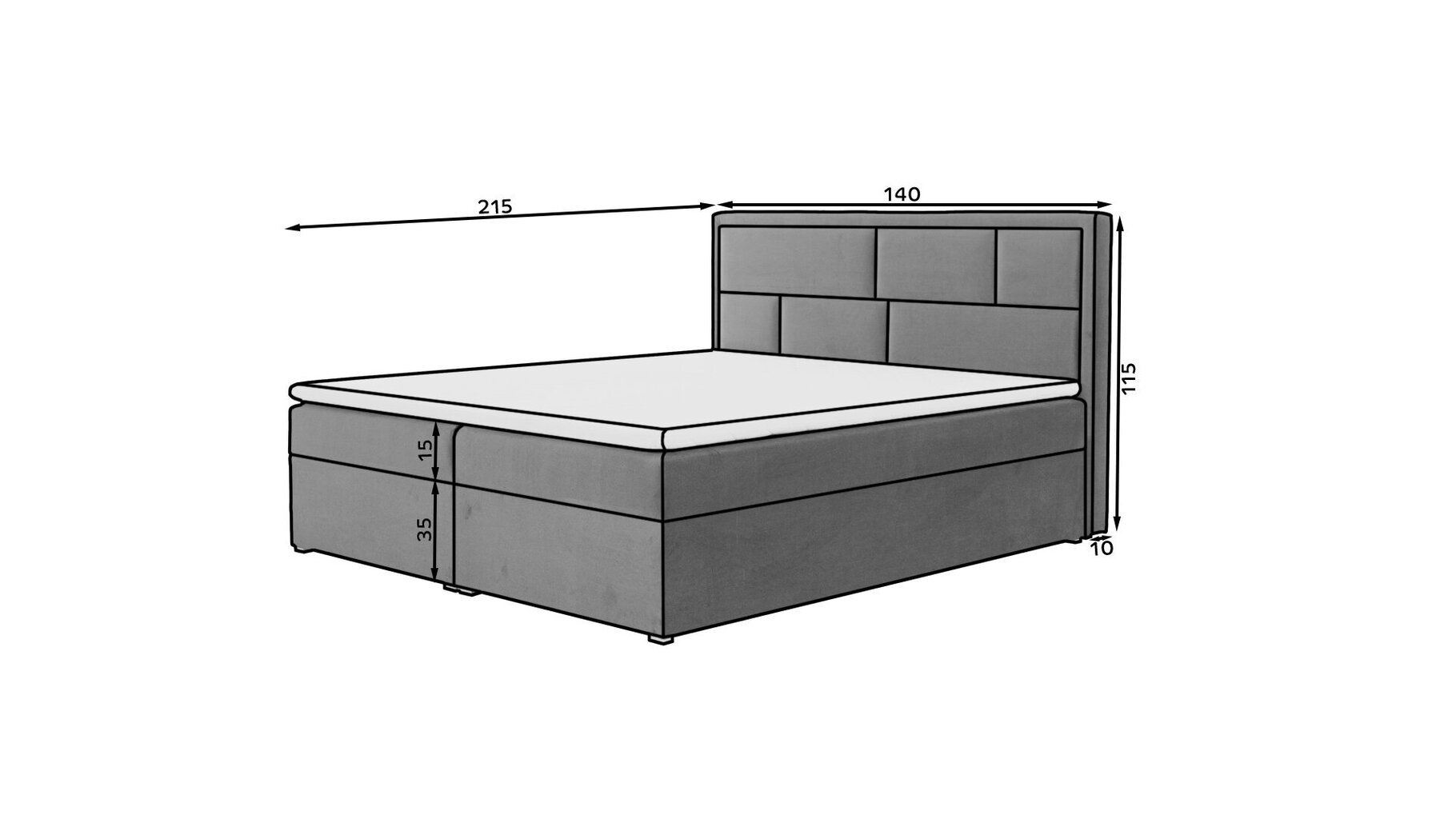 Sänky NORE Meron 14, 140x200 cm, sininen hinta ja tiedot | Sängyt | hobbyhall.fi