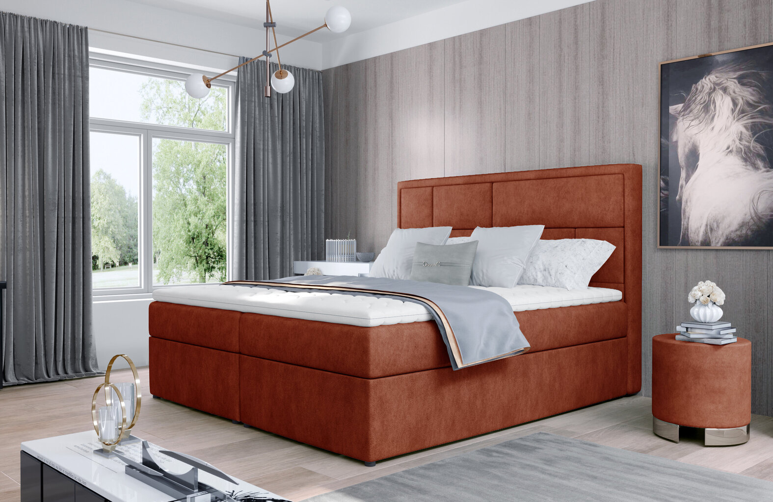 Sänky NORE Meron 04, 180x200cm, oranssi hinta ja tiedot | Sängyt | hobbyhall.fi