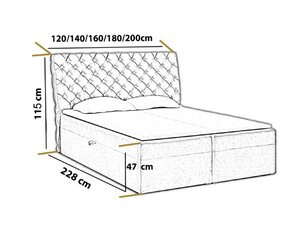 Sänky Monaco 140x200 cm, ruskea hinta ja tiedot | Sängyt | hobbyhall.fi