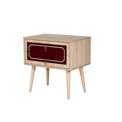 Yöpöytä Kalune Design 869, 61 cm, väri punainen/tammi hinta ja tiedot | Yöpöydät | hobbyhall.fi