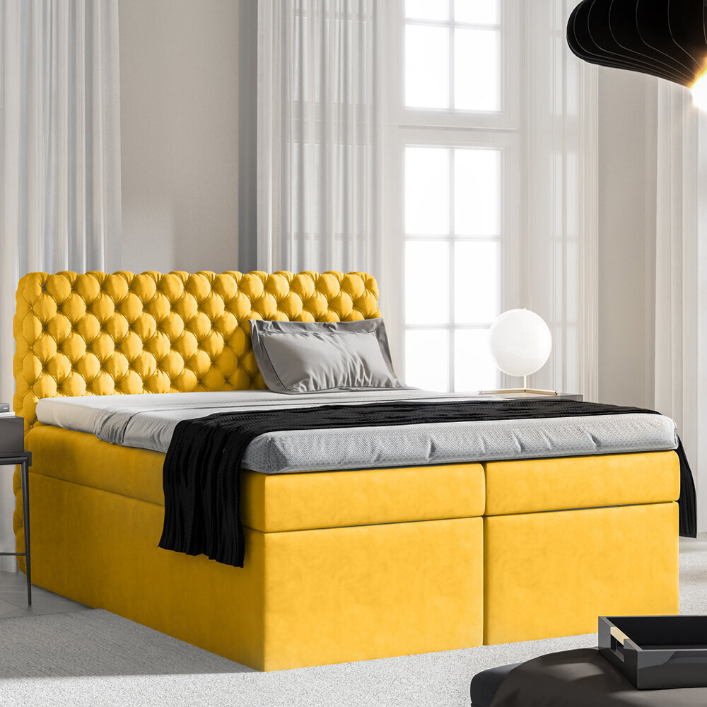 Sänky Selsey Costmary, 180x200 cm, keltainen hinta ja tiedot | Sängyt | hobbyhall.fi