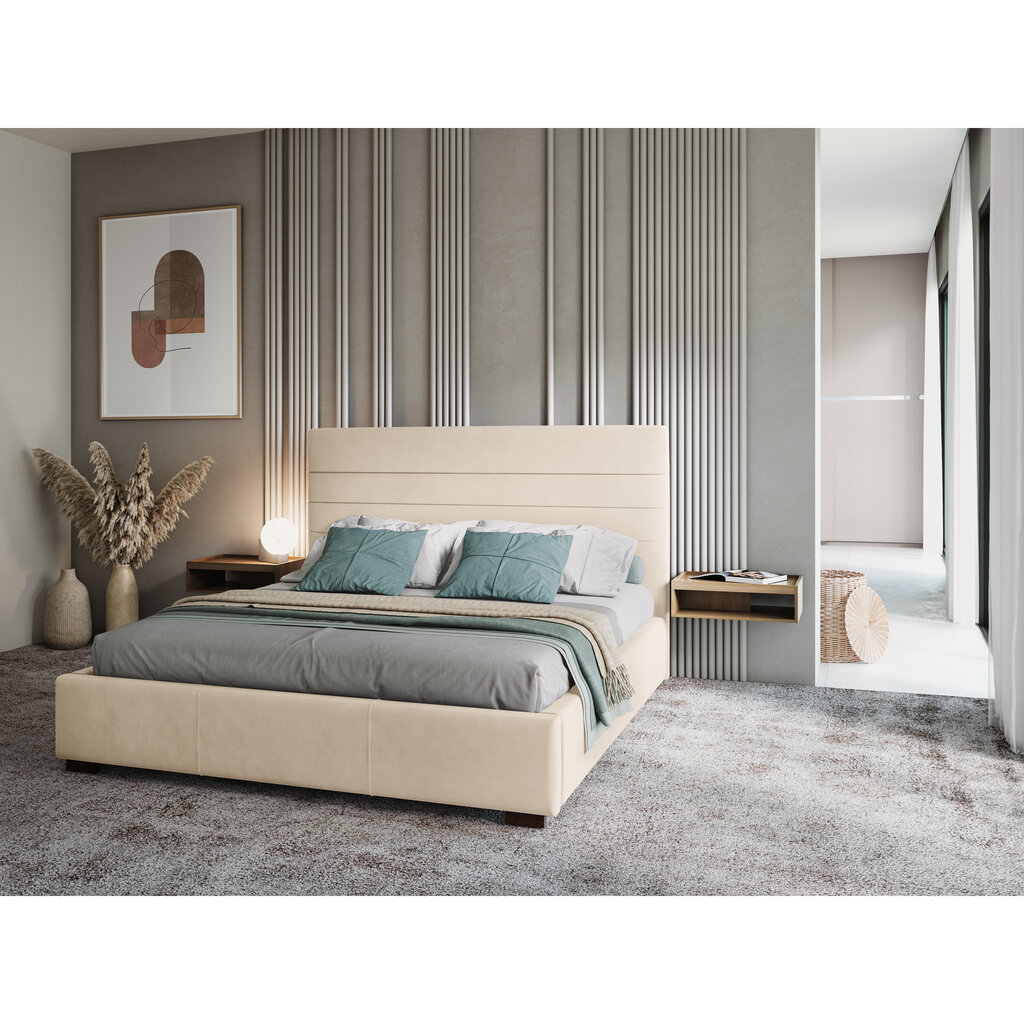 Sänky Micadoni Home Aranda, 160x200cm, beige hinta ja tiedot | Sängyt | hobbyhall.fi