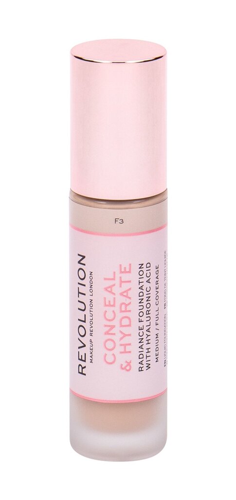 Peittävä ja kosteuttava meikkivoide Makeup Revolution London Conceal & Hydrate Make up 23 ml, F3 hinta ja tiedot | Meikkivoiteet ja puuterit | hobbyhall.fi