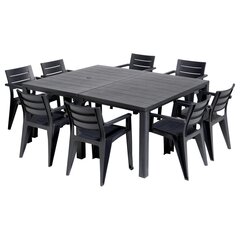 Puutarhapöytä Julie Double Table, harmaa (2 kokoonpanoa) hinta ja tiedot | Puutarhapöydät | hobbyhall.fi