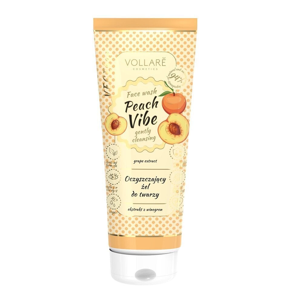 Hellävarainen kasvovesi viinirypäleuutetta Vollare Peach Vibe Face Wash, 150ml hinta ja tiedot | Kasvojen puhdistusaineet | hobbyhall.fi