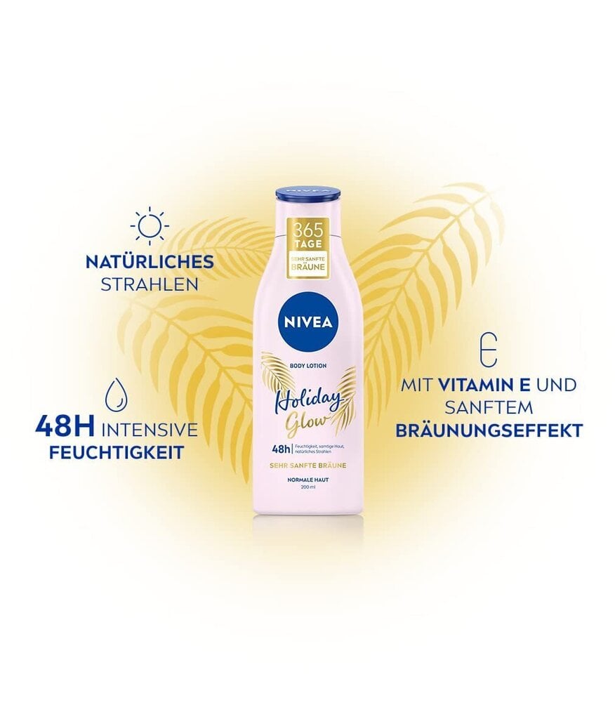 Nivea Holiday Glow Vartalovoide 48 tunnin kosteutus, 200 ml hinta ja tiedot | Vartalovoiteet ja -emulsiot | hobbyhall.fi