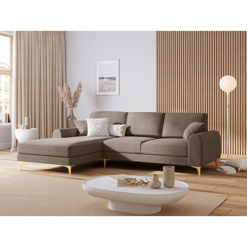 Viiden istuttava sohva Velvet Larnite, 254x182x90 cm, ruskea hinta ja tiedot | Kulmasohvat ja divaanisohvat | hobbyhall.fi