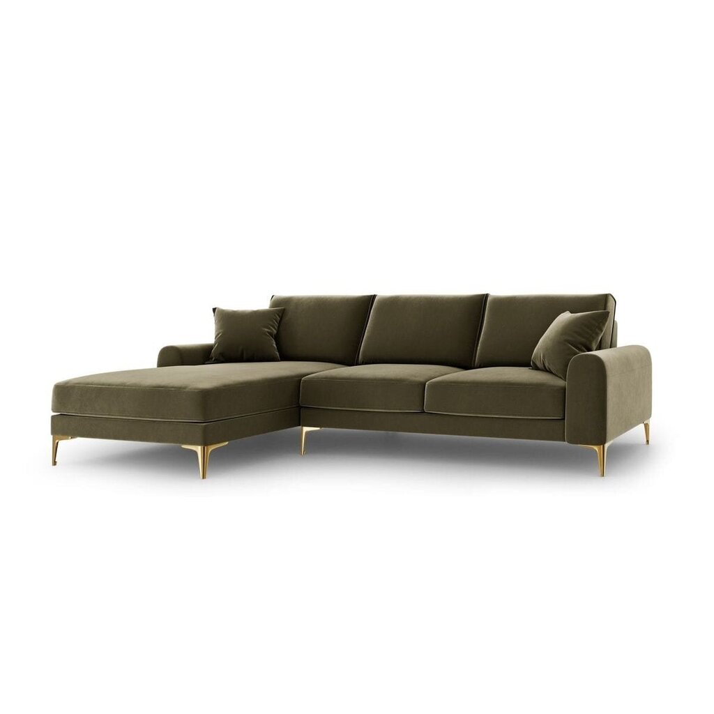 Viiden istuttava sohva Velvet Larnite, 254x182x90 cm, vihreä hinta ja tiedot | Kulmasohvat ja divaanisohvat | hobbyhall.fi