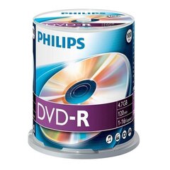 Philips DVD + R 4,7 Gt spindle 100 hinta ja tiedot | Vinyylilevyt, CD-levyt, DVD-levyt | hobbyhall.fi