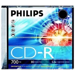 Philips CD-R 80 700 MB Slim Case hinta ja tiedot | Vinyylilevyt, CD-levyt, DVD-levyt | hobbyhall.fi