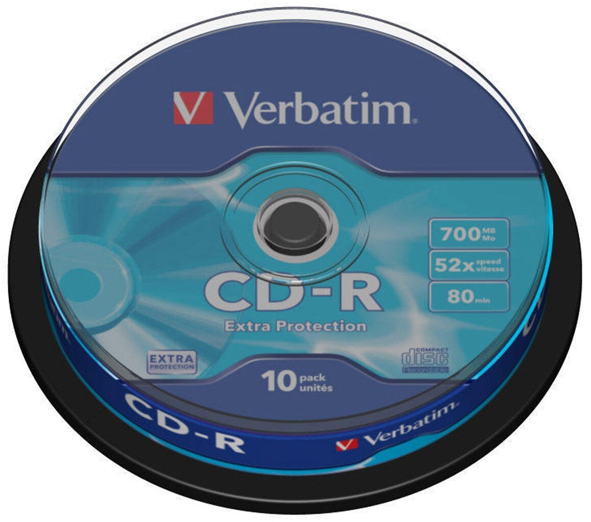 CD-R 700 Mt 52x Lisäsuojaus, 10 kpl. hinta ja tiedot | Vinyylilevyt, CD-levyt, DVD-levyt | hobbyhall.fi
