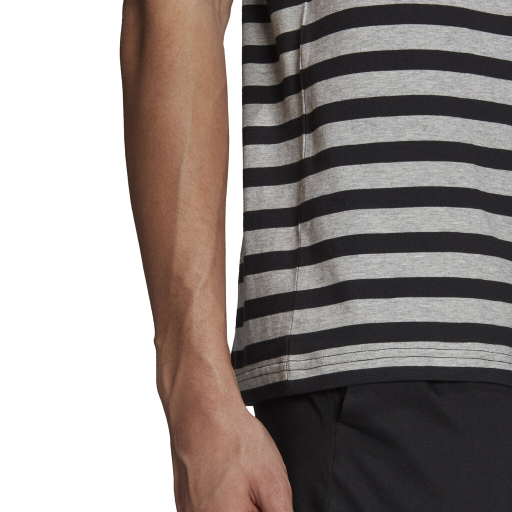 Adidas T-paita M Stripy Sj T Grey Black hinta ja tiedot | Miesten T-paidat | hobbyhall.fi