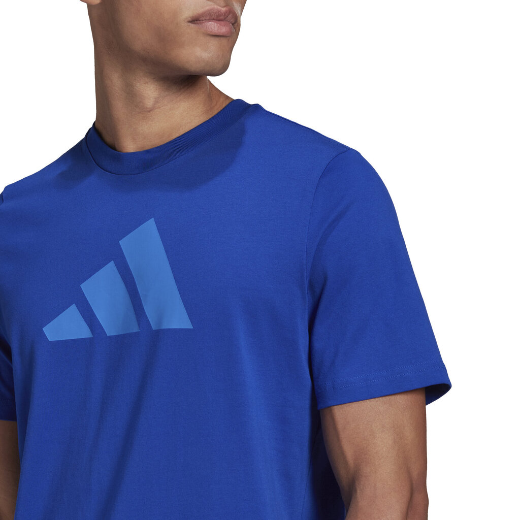 Adidas T-paita M Fi 3Bar Tee Blue HE2223 hinta ja tiedot | Miesten T-paidat | hobbyhall.fi