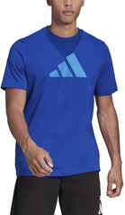 Adidas T-paita M Fi 3Bar Tee Blue HE2223 hinta ja tiedot | Miesten T-paidat | hobbyhall.fi