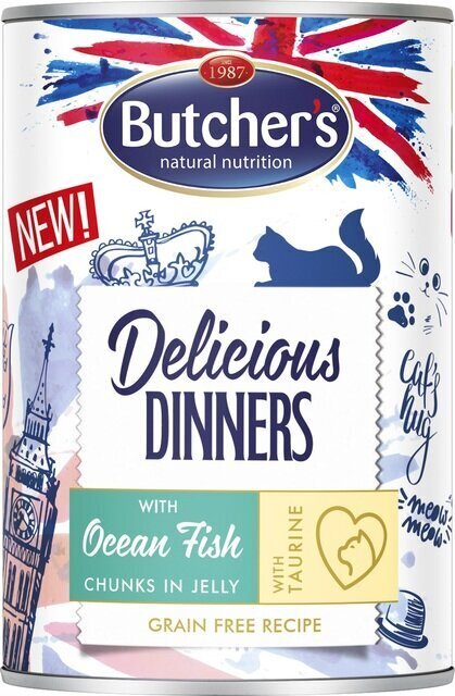 Butcher's Delicious Dinners valtamerikala, 400g hinta ja tiedot | Kissanruoka | hobbyhall.fi