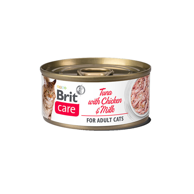 Brit Care -märkäruokapakkaus aikuisille kissoille, tonnikala, kana & maito, 24 x 70 g hinta ja tiedot | Kissanruoka | hobbyhall.fi