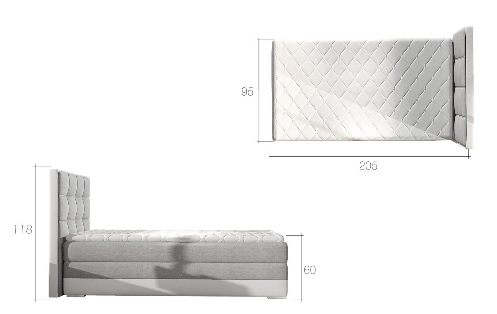 ASTER-sänky, 90 x 200 cm, vihreä / harmaa hinta ja tiedot | Sängyt | hobbyhall.fi