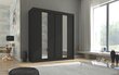 Adrk Furniture Balton -vaatekaappi, 200 x 215 x 61 cm, musta hinta ja tiedot | Kaapit | hobbyhall.fi