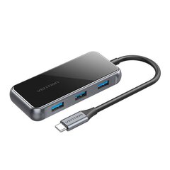 5in1-sovitin adapteri HUB Vention TFBHB USB-C - HDMI 4K@60Hz, 3x USB 3.0, PD (harmaa) hinta ja tiedot | Adapterit | hobbyhall.fi