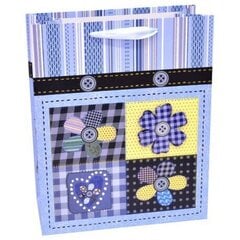 L lahjapussi Patchwork sininen /12 hinta ja tiedot | Lahjapaketointi | hobbyhall.fi