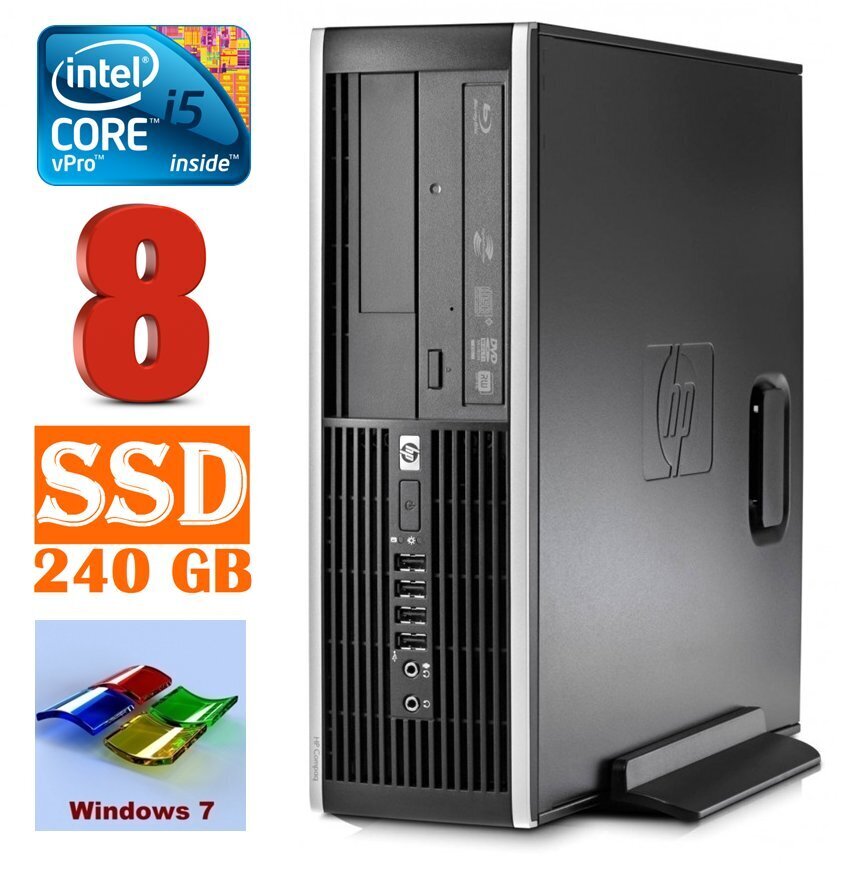 HP 8100 Elite SFF i5-650 8GB 240SSD DVD WIN7Pro hinta ja tiedot | Pöytätietokoneet | hobbyhall.fi