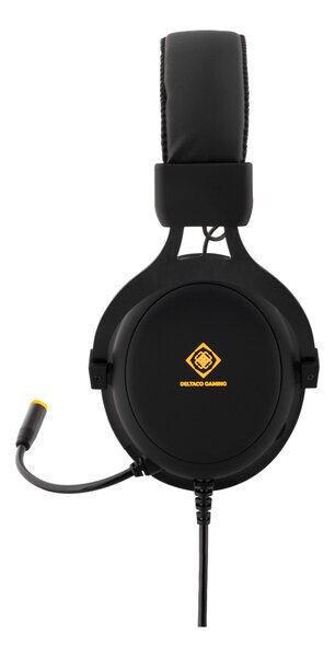 Kuulokkeet pelaajille Deltaco-mikrofonilla, 3,5mm+USB-liittimet, LED, musta hinta ja tiedot | Kuulokkeet | hobbyhall.fi