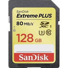 SanDisk Secure Digital Ext Plus HC 128GB (80MB/s, UHS1, Class 10) EOL hinta ja tiedot | Sandisk Kamerat ja tarvikkeet | hobbyhall.fi