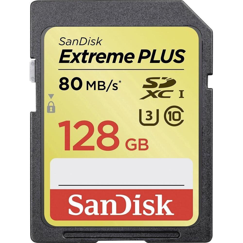 SanDisk Secure Digital Ext Plus HC 128GB (80MB/s, UHS1, Class 10) EOL hinta ja tiedot | Kameran muistikortit | hobbyhall.fi