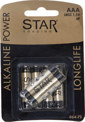Paristot AAA 6 kpl pakkauksessa, Power Alkaline Longlife hinta ja tiedot | Star Trading Kodin remontointi | hobbyhall.fi