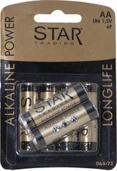 Paristot AA 6 kpl pakkauksessa, Power Alkaline Longlife hinta ja tiedot | Star Trading Kodin remontointi | hobbyhall.fi
