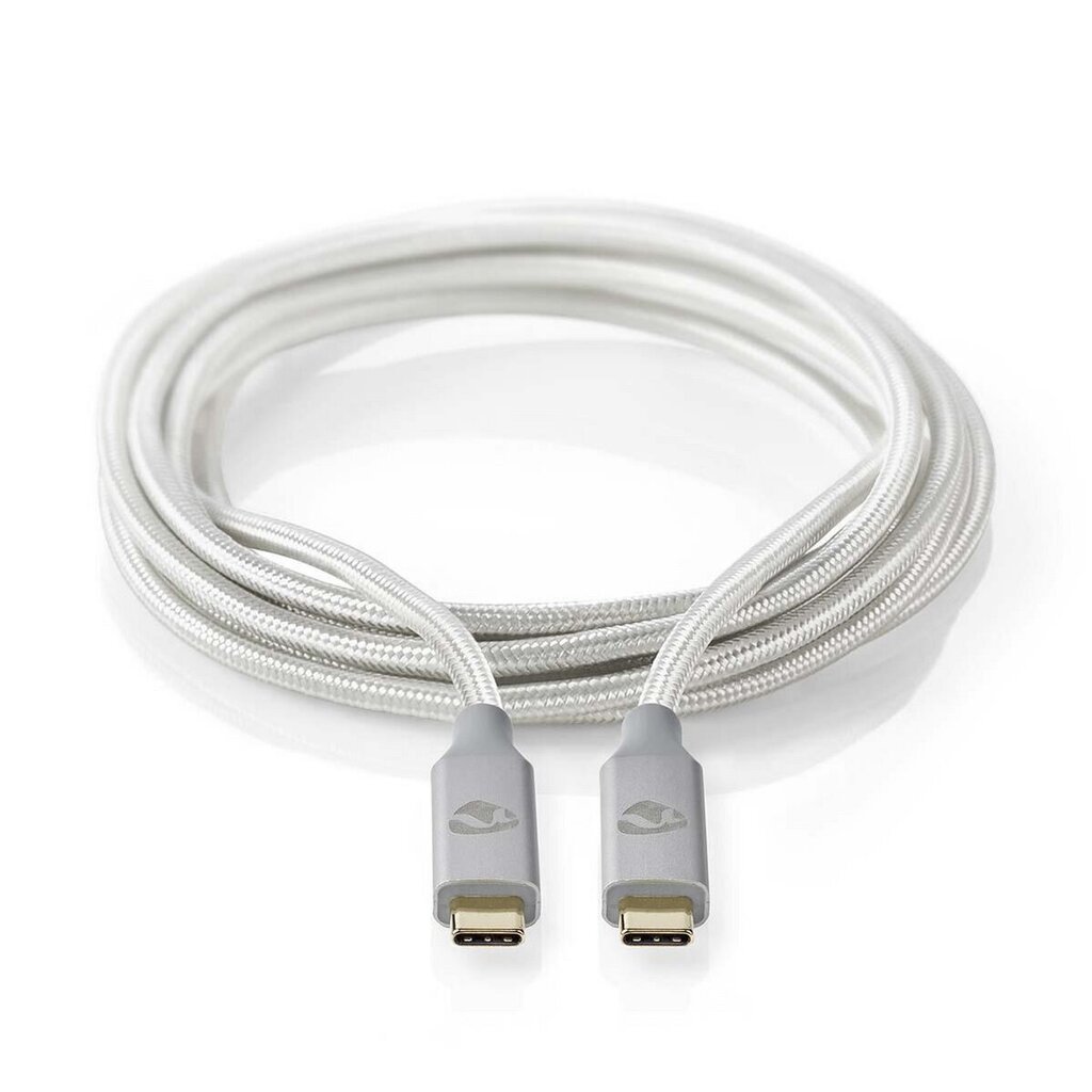 Kaapeli Nedis USB-C - USB-C, 1m, hopea hinta ja tiedot | Puhelinkaapelit | hobbyhall.fi