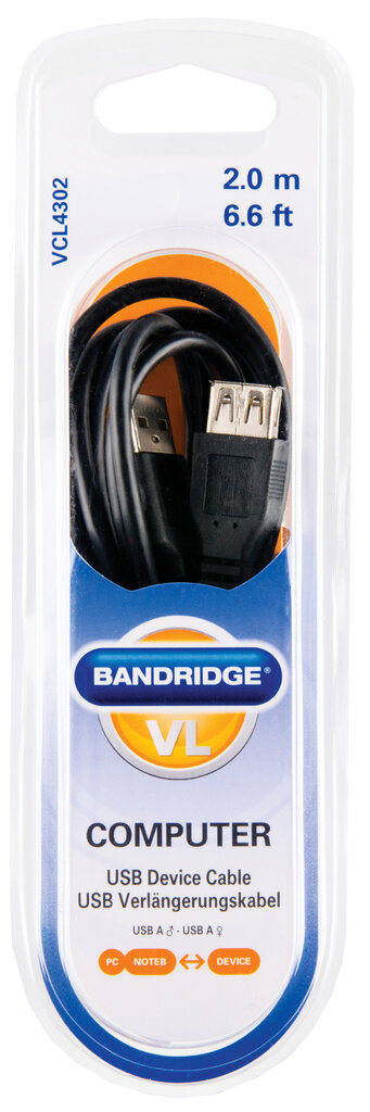 Valueline VCL4302 USB 2.0 -laajennus A tip-A-liitäntä 2,0 m EOL hinta ja tiedot | Kaapelit ja adapterit | hobbyhall.fi