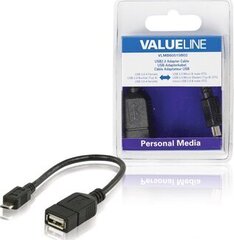 Valueline VLMB60515B02 USB Micro B -kärki - USB A -liitäntäsovitin, OTG, 0,2 m EOL hinta ja tiedot | Kaapelit ja adapterit | hobbyhall.fi