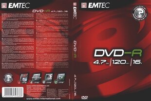 EMTEC DVD-R 4.7GB/16x DVD Box EOL hinta ja tiedot | Vinyylilevyt, CD-levyt, DVD-levyt | hobbyhall.fi