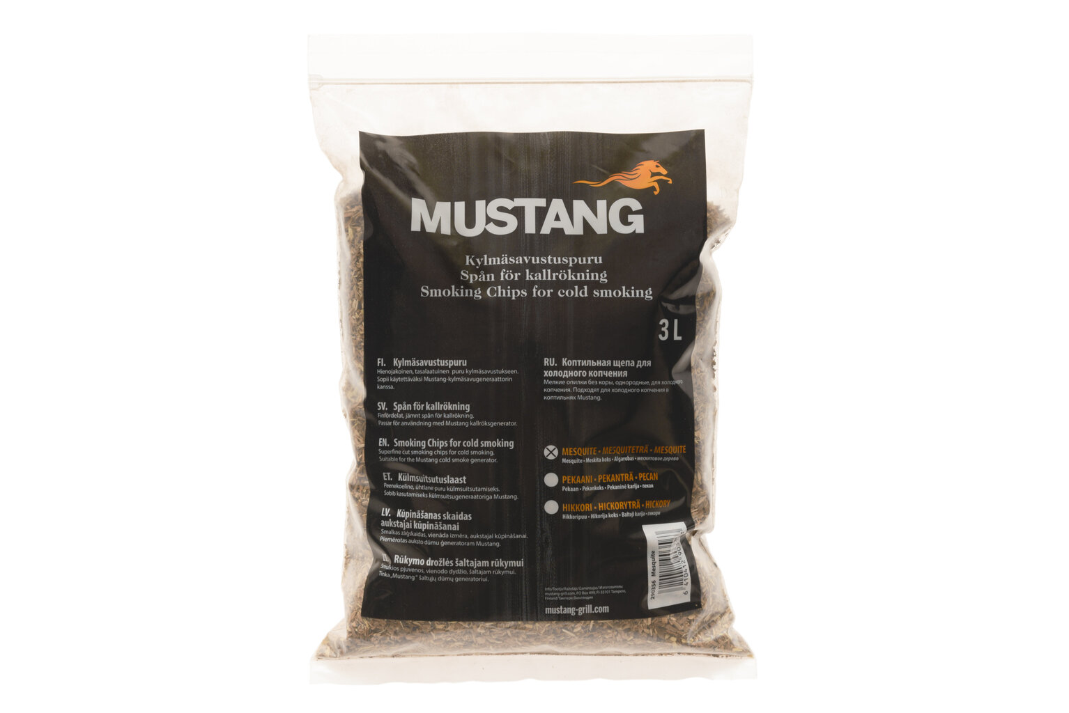Mustang kylmäsavujauhe Mesquite 3L hinta ja tiedot | Puuhiilet, briketit ja sytytystarvikkeet | hobbyhall.fi