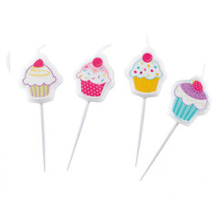 Cupcake kynttilät 4kpl/kpl hinta ja tiedot | Tarjoiluastiat ja aterimet juhliin | hobbyhall.fi