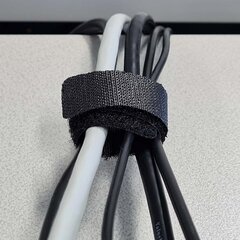 Kaapelikiinnitys Velcro 20mm x 175mm, musta, 6 kpl hinta ja tiedot | Kaapelit ja adapterit | hobbyhall.fi