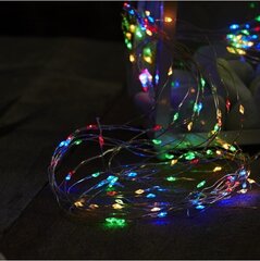 Valoketju Kastepisarat, 125 värillistä LEDiä, pituus 5m, virtalähde, sisäkäyttöön, IP20 hinta ja tiedot | Jouluvalot | hobbyhall.fi