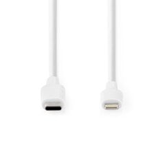 Kaapeli Nedis USB-C - Lightning, 1m, valkoinen hinta ja tiedot | Puhelinkaapelit | hobbyhall.fi