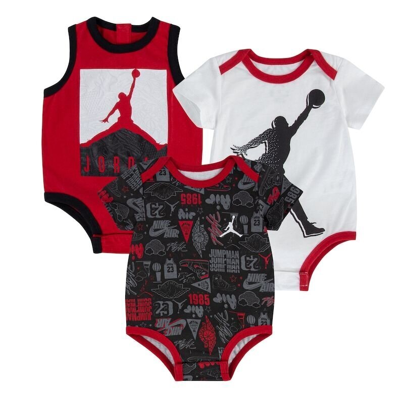 Jordan Boy´s Infant 3 Pack Bodysuit 55A635-W0G-NB hinta ja tiedot | Vauvan bodyt ja alusasut | hobbyhall.fi