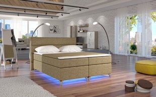 Amadeo sänky LED-valaistuksella, 140 x 200 cm, gobeliinia, beige hinta ja tiedot | Sängyt | hobbyhall.fi