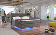 Amadeo sänky LED-valaistuksella, 140 cm x 200 cm, gobeliinia, tummanruskea hinta ja tiedot | Sängyt | hobbyhall.fi