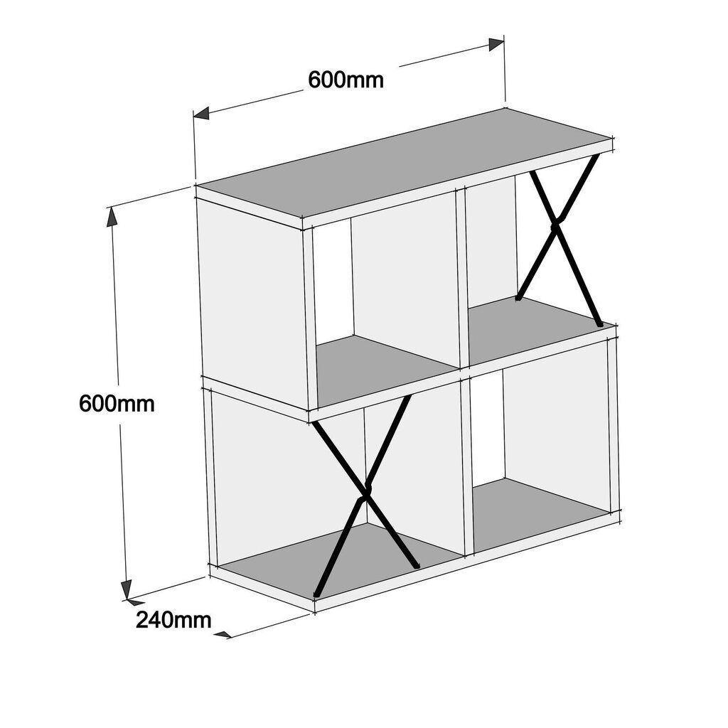 Seinähylly Kalune Design Extra Square, ruskea/musta hinta ja tiedot | Hyllyt | hobbyhall.fi