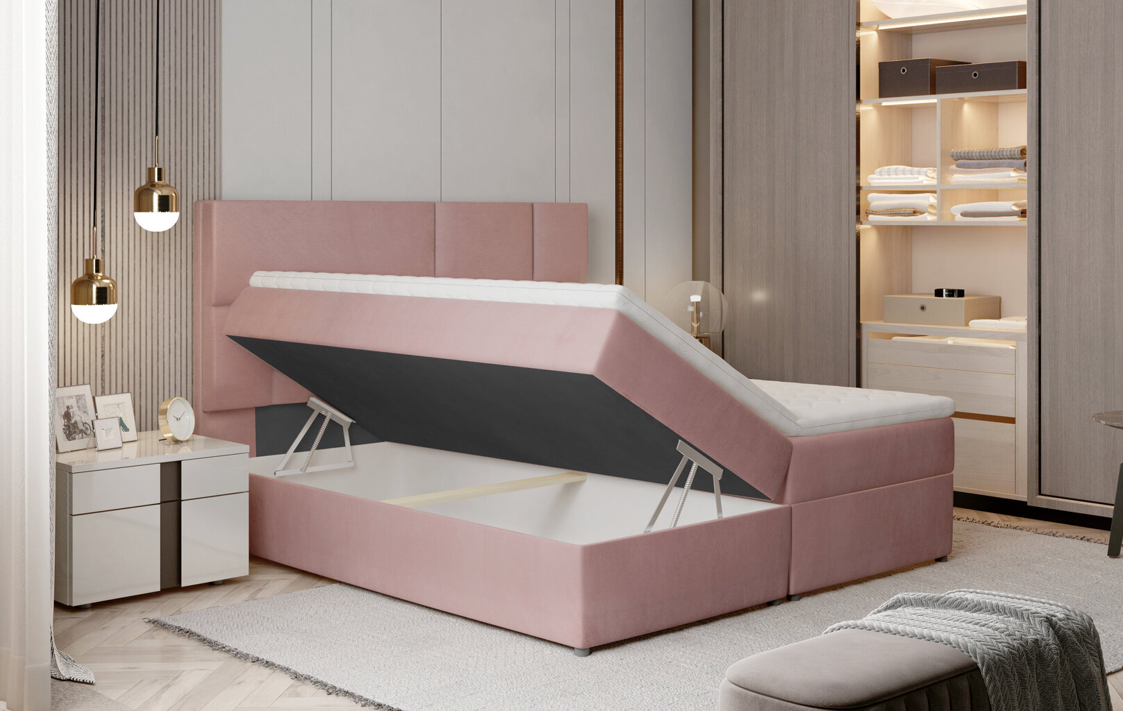 Sänky NORE Florence, 165x200 cm, beige väri hinta ja tiedot | Sängyt | hobbyhall.fi