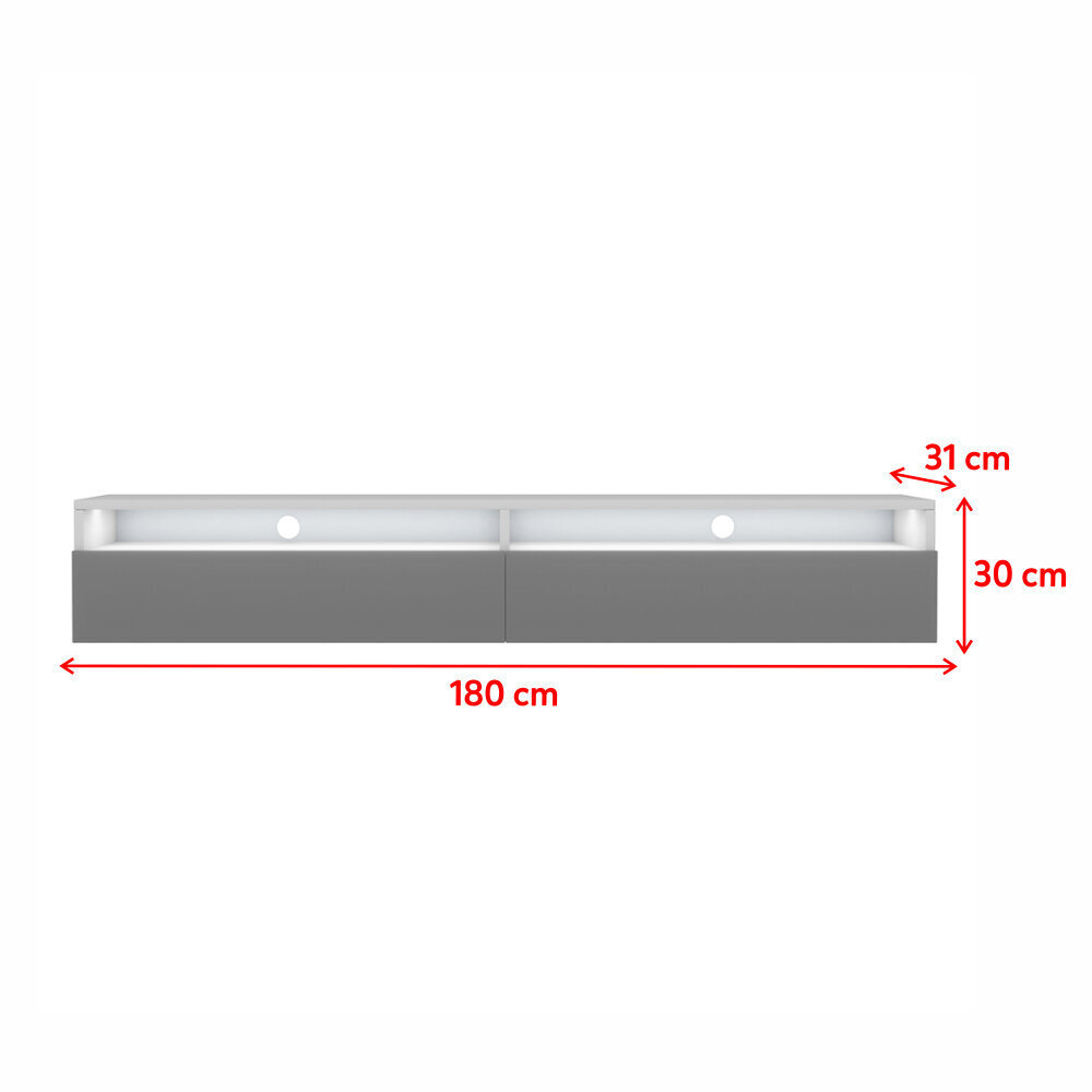 TV-taso Selsey Rednaw 180 LED, harmaa/valkoinen hinta ja tiedot | TV-tasot | hobbyhall.fi