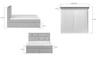 Sänky NORE Meron 08, 160x200 cm, harmaa hinta ja tiedot | Sängyt | hobbyhall.fi