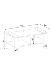 Sohvapöytä Kalune Design 731(III), valkoinen/ruskea hinta ja tiedot | Sohvapöydät | hobbyhall.fi