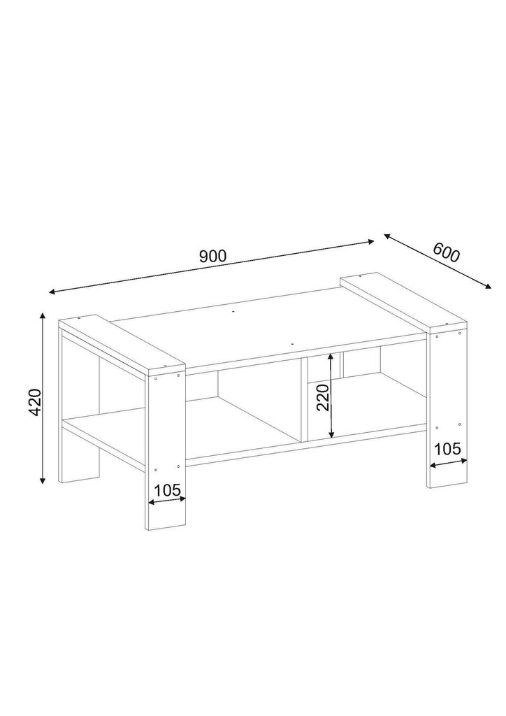 Sohvapöytä Kalune Design 731(III), valkoinen/ruskea hinta ja tiedot | Sohvapöydät | hobbyhall.fi