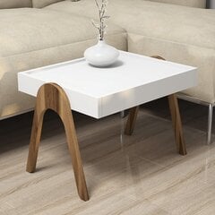 3-osainen sohvapöytäsetti Kalune Design 845(I), valkoinen/ruskea hinta ja tiedot | Sohvapöydät | hobbyhall.fi