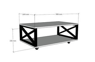 Sohvapöytä Kalune Design Evans 835, ruskea/musta hinta ja tiedot | Sohvapöydät | hobbyhall.fi